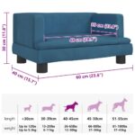 Hondenmand 60x40x30 cm fluweel blauw - Image 7