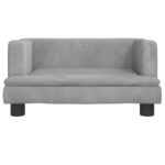 Hondenmand 60x40x30 cm fluweel lichtgrijs - Image 3