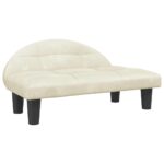 Hondenmand 70x52x30 cm fluweel crèmekleurig – Image 2