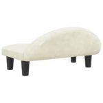 Hondenmand 70x52x30 cm fluweel crèmekleurig – Image 5