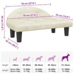 Hondenmand 70x52x30 cm fluweel crèmekleurig – Image 7