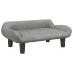 Hondenmand 70x40x24 cm fluweel lichtgrijs - Afbeelding 2