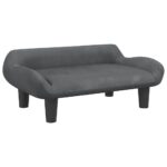 Hondenmand 70x40x24 cm fluweel donkergrijs – Image 2