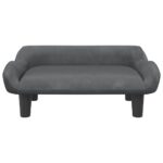 Hondenmand 70x40x24 cm fluweel donkergrijs – Image 3