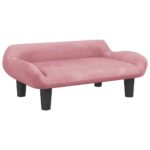 Hondenmand 70x40x24 cm fluweel roze – Image 2