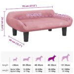 Hondenmand 70x40x24 cm fluweel roze – Image 7