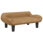 Hondenmand 70x40x24 cm fluweel bruin – Image 2