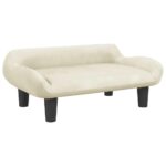 Hondenmand 70x40x24 cm fluweel crèmekleurig – Image 2