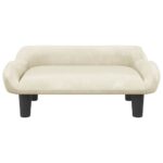 Hondenmand 70x40x24 cm fluweel crèmekleurig – Image 3