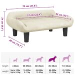 Hondenmand 70x40x24 cm fluweel crèmekleurig – Image 7