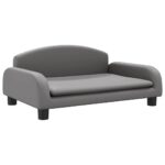 Hondenmand 70x45x30 cm kunstleer grijs - Image 2