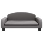 Hondenmand 70x45x30 cm kunstleer grijs - Image 3