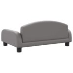 Hondenmand 70x45x30 cm kunstleer grijs - Image 5
