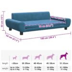 Hondenmand 100x54x33 cm fluweel blauw - Image 7