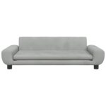 Hondenmand 100x54x33 cm fluweel lichtgrijs - Image 3