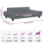 Hondenmand 100x54x33 cm fluweel donkergrijs - Image 7