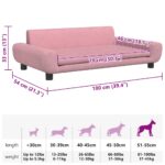 Hondenmand 100x54x33 cm fluweel roze - Image 7