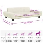 Hondenmand 100x54x33 cm fluweel crèmekleurig - Image 7