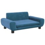 Hondenmand 70x45x33 cm fluweel blauw - Image 2
