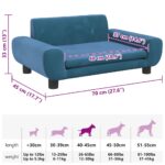 Hondenmand 70x45x33 cm fluweel blauw - Image 7