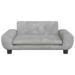 Hondenmand 70x45x33 cm fluweel lichtgrijs - Afbeelding 3