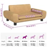 Hondenmand 70x45x33 cm fluweel bruin – Image 7