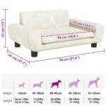 Hondenmand 70x45x33 cm fluweel crèmekleurig - Image 7
