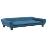 Hondenmand 100x50x21 cm fluweel blauw – Image 2