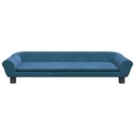 Hondenmand 100x50x21 cm fluweel blauw – Image 3