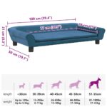 Hondenmand 100x50x21 cm fluweel blauw – Image 7