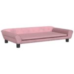Hondenmand 100x50x21 cm fluweel roze - Image 2