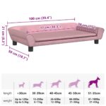 Hondenmand 100x50x21 cm fluweel roze - Image 7