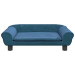 Hondenmand 70x48x22 cm fluweel blauw - Image 3