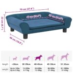 Hondenmand 70x48x22 cm fluweel blauw - Image 7