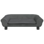 Hondenmand 70x48x22 cm fluweel donkergrijs - Image 3