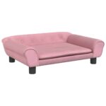 Hondenmand 70x48x22 cm fluweel roze – Image 2