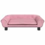 Hondenmand 70x48x22 cm fluweel roze – Image 3