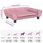 Hondenmand 70x48x22 cm fluweel roze – Image 7