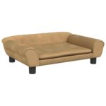Hondenmand 70x48x22 cm fluweel bruin - Image 2