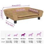 Hondenmand 70x48x22 cm fluweel bruin - Image 7