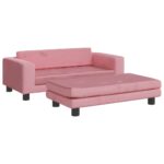 Hondenmand met verlengstuk 100x50x30 cm fluweel roze - Afbeelding 2