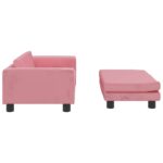 Hondenmand met verlengstuk 100x50x30 cm fluweel roze - Afbeelding 4