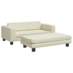 Hondenmand met verlengstuk 100x50x30 cm kunstleer crèmekleurig – Image 2