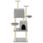 Kattenmeubel met sisal krabpalen 180 cm lichtgrijs - Afbeelding 3