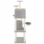 Kattenmeubel met sisal krabpalen 180 cm lichtgrijs - Afbeelding 4