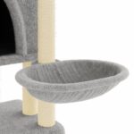 Kattenmeubel met sisal krabpalen 180 cm lichtgrijs - Afbeelding 7