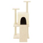 Kattenmeubel met sisal krabpalen 110 cm crèmekleurig – Image 3