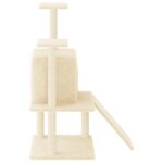 Kattenmeubel met sisal krabpalen 110 cm crèmekleurig – Image 4
