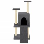Kattenmeubel met sisal krabpalen 110 cm donkergrijs - Afbeelding 3