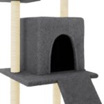 Kattenmeubel met sisal krabpalen 110 cm donkergrijs - Afbeelding 6